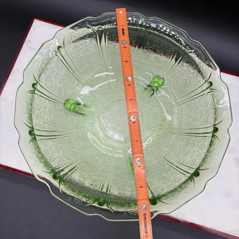 Vintage Uranium Vaseline Glass Bowl 10